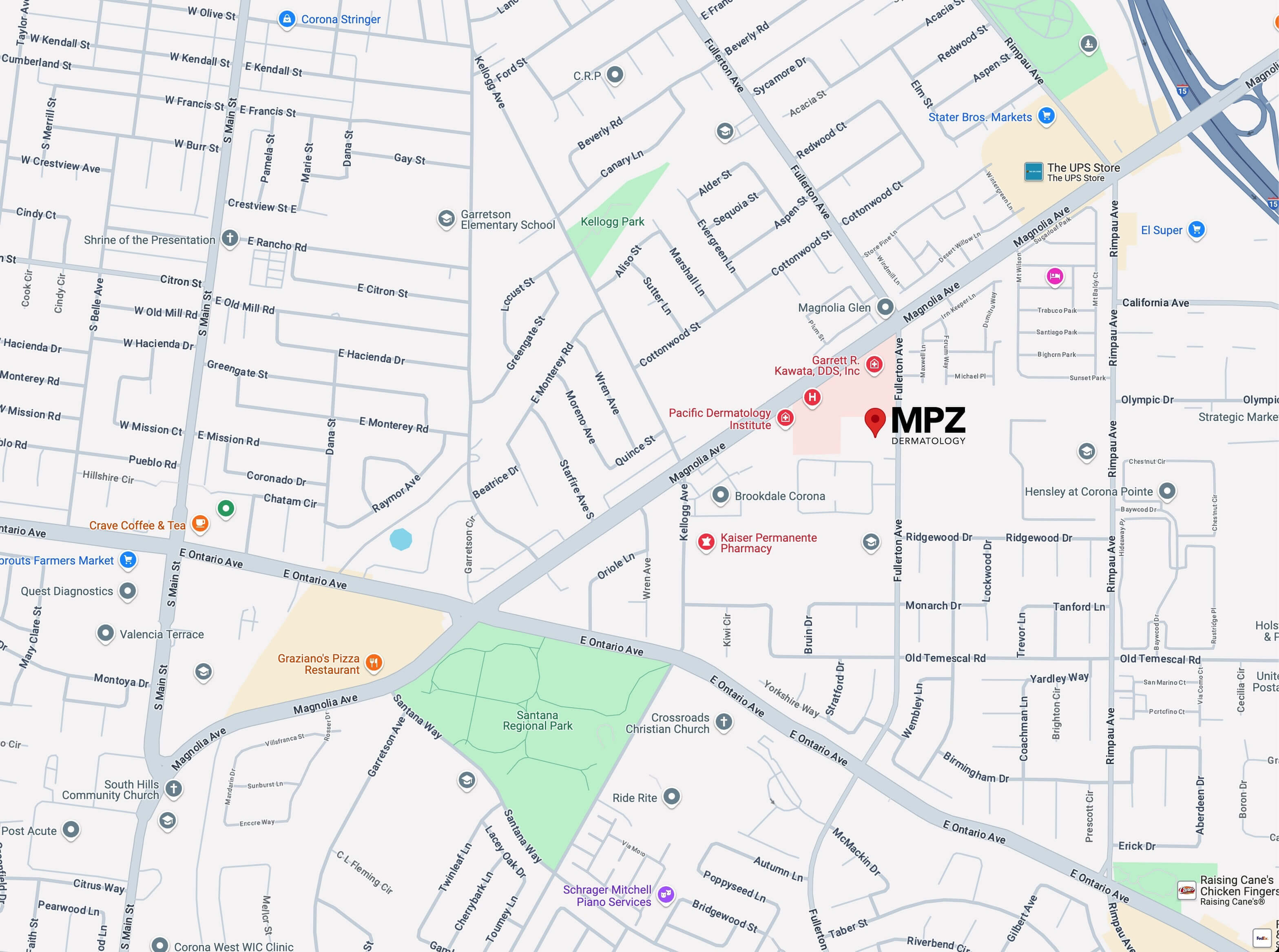 Map of 1820 Fullerton Ave, Suite 360, Corona, CA 92881